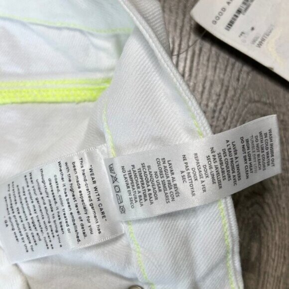 Good American NWT Good '90s High Waist Carpenter Jeans Size 26 Baggy White - Picture 11 of 13